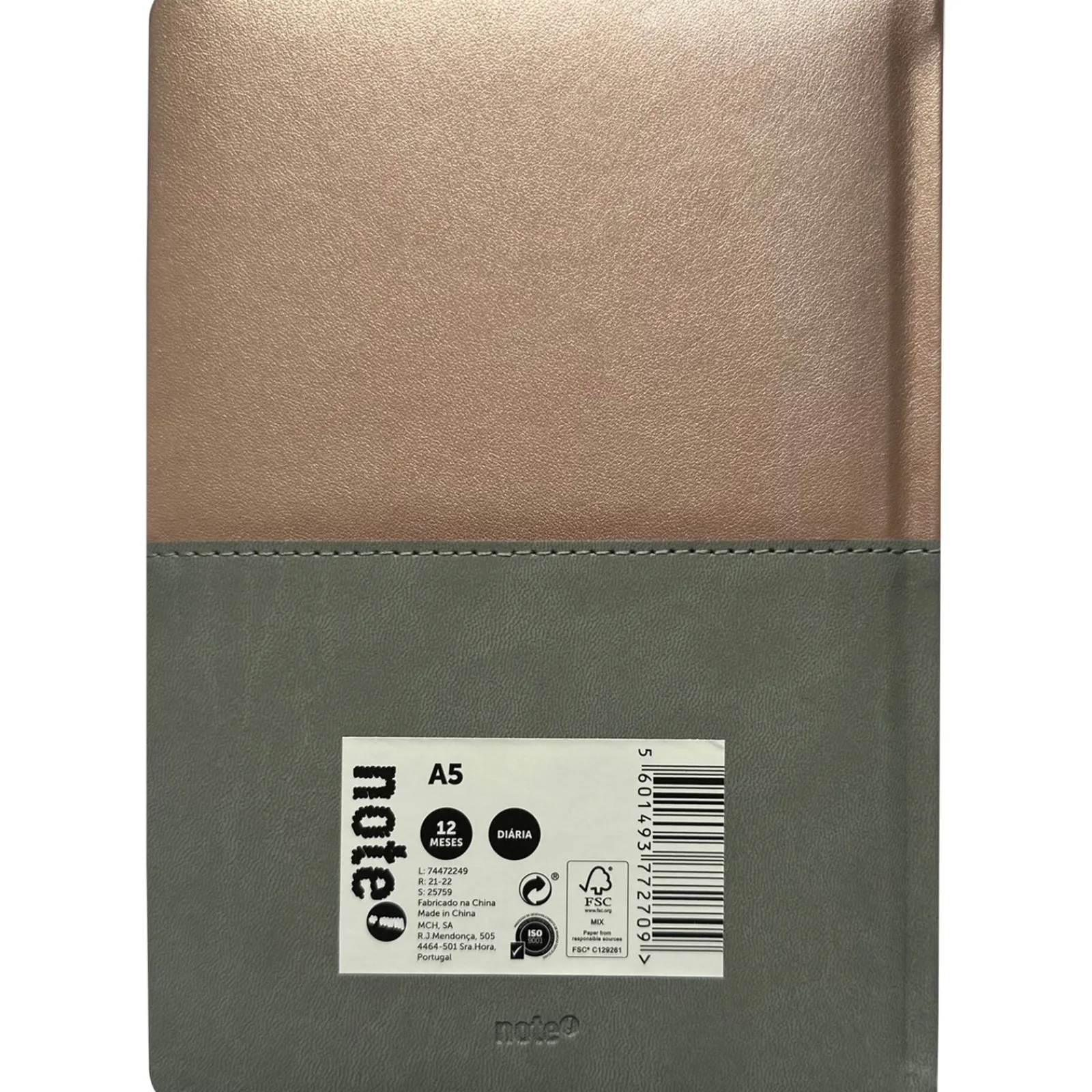 Note! Agenda A5 Bicolor Metalizada (artigo sortido)