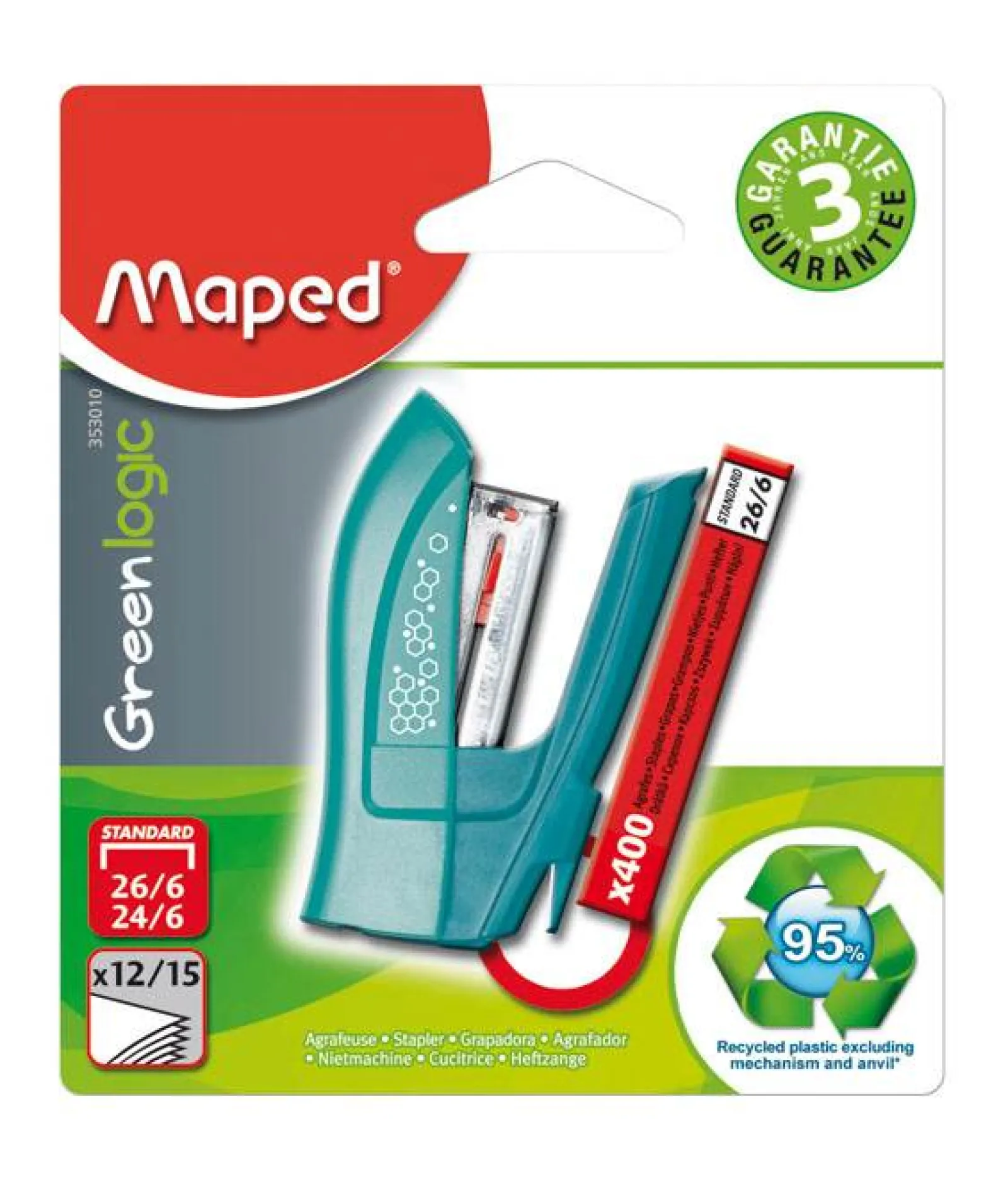 Maped Agrafador Greenlogic 24/6 com 400 Agrafos
