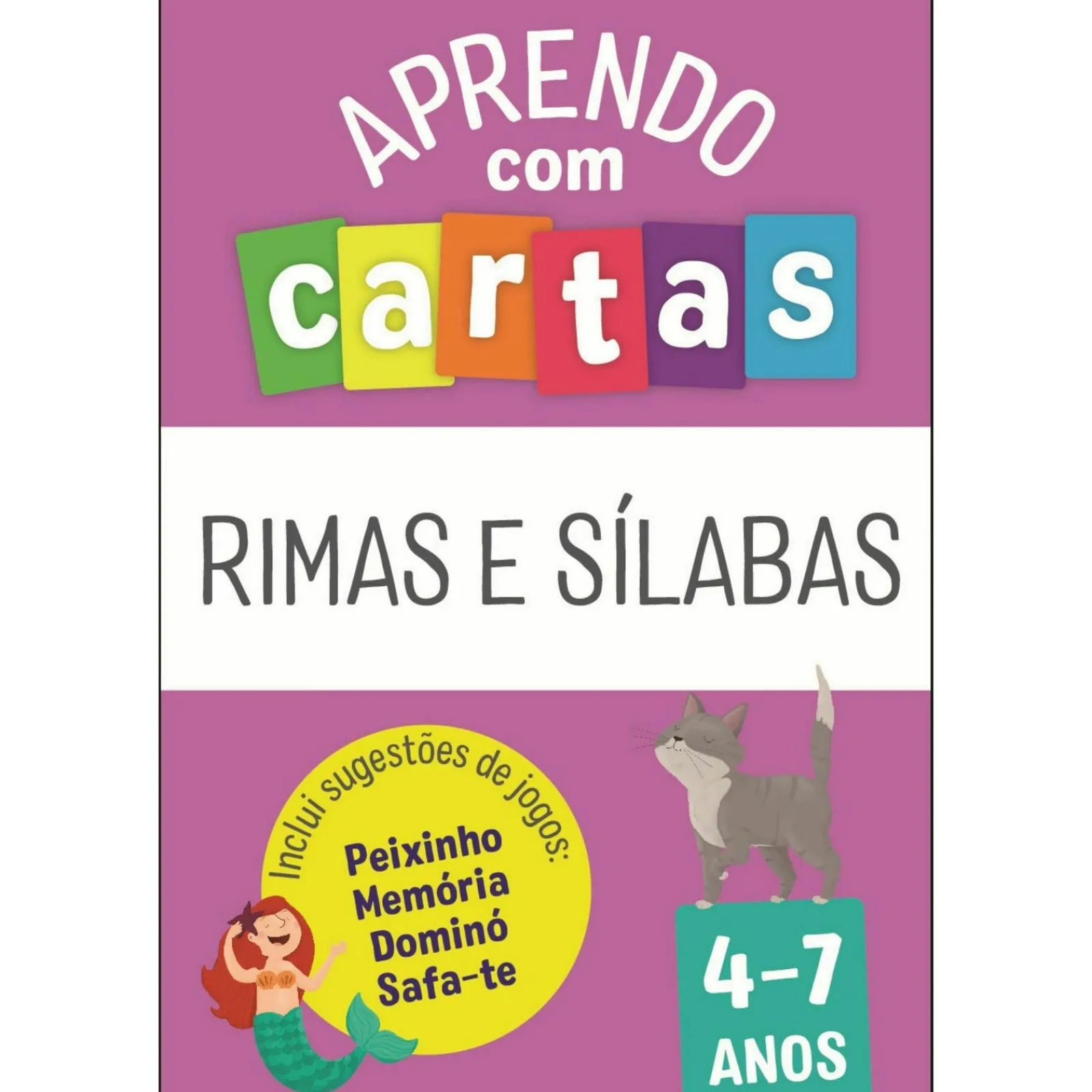 Fábula Aprendo com Cartas: Rimas e Sílabas 4-7 Anos