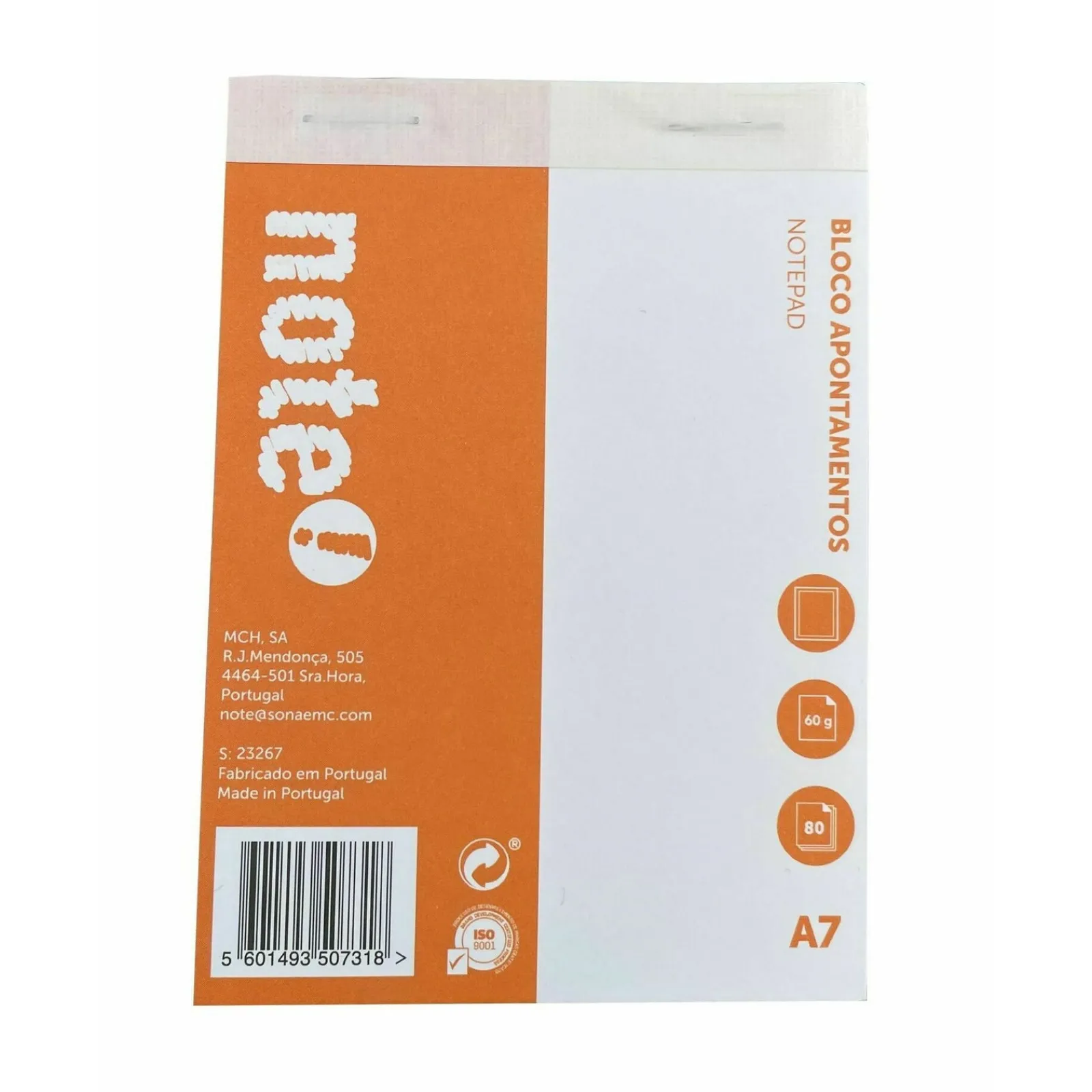 Note! Bloco De Apontamentos A7 Liso