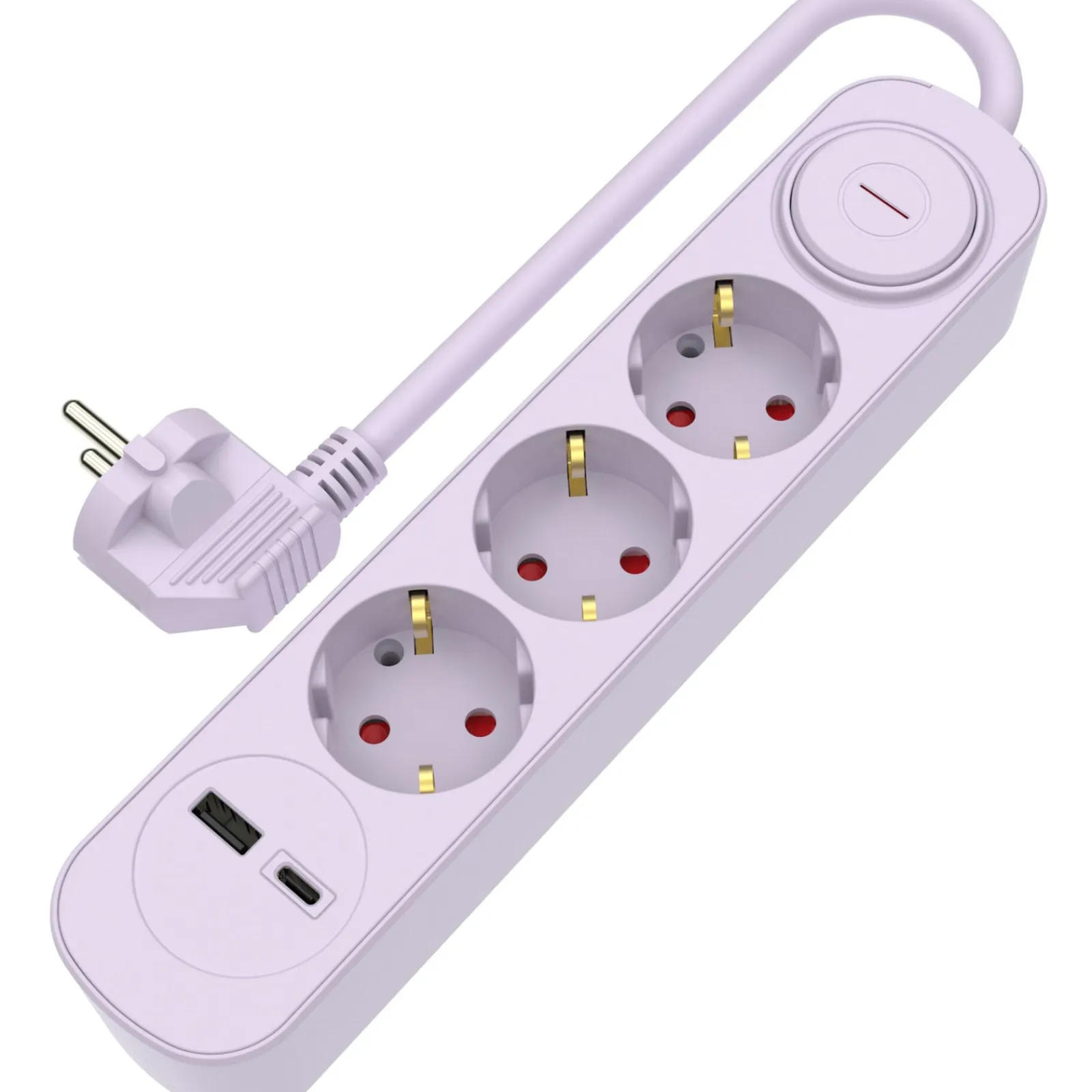 Outlet Marshmallow Bloco Lilás 3Tom Com Int 1Usb 1,5M