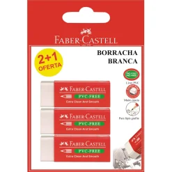 New Faber Castell Borracha Branca 3 unidades