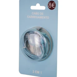 New Onetop Cabo De Carregamento 3 Em 1 Aqua Sky