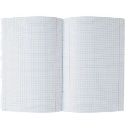 Clearance Note! Caderno Agrafado A4 Capa Preta com Plástico 80 Folhas Quadriculado