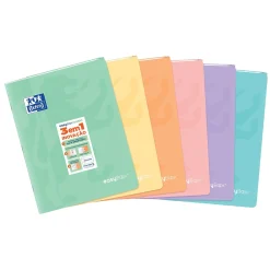 Clearance Oxford Caderno Agrafado A4 Pautado Easybook 3 em 1 Pastel
