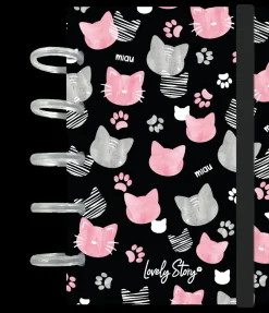 Hot Aurea Caderno De Discos A6 Pautado - Black Miau