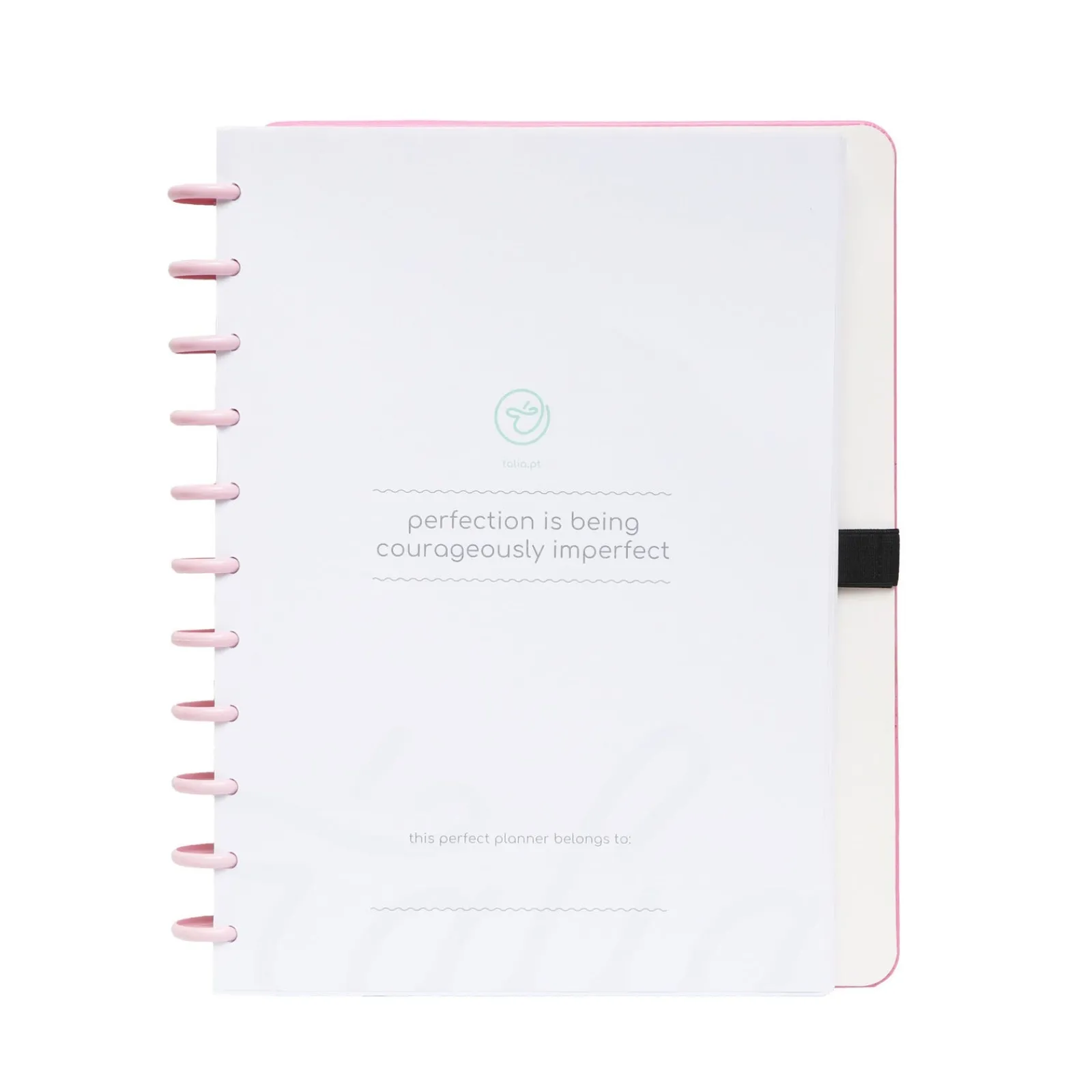 Talia Caderno Smart A4 com Elástico e Suporte Esferográfica 80 Folhas Pautado Rosa