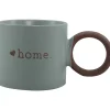 Kasa Caneca Azul Home com Asa Castanha