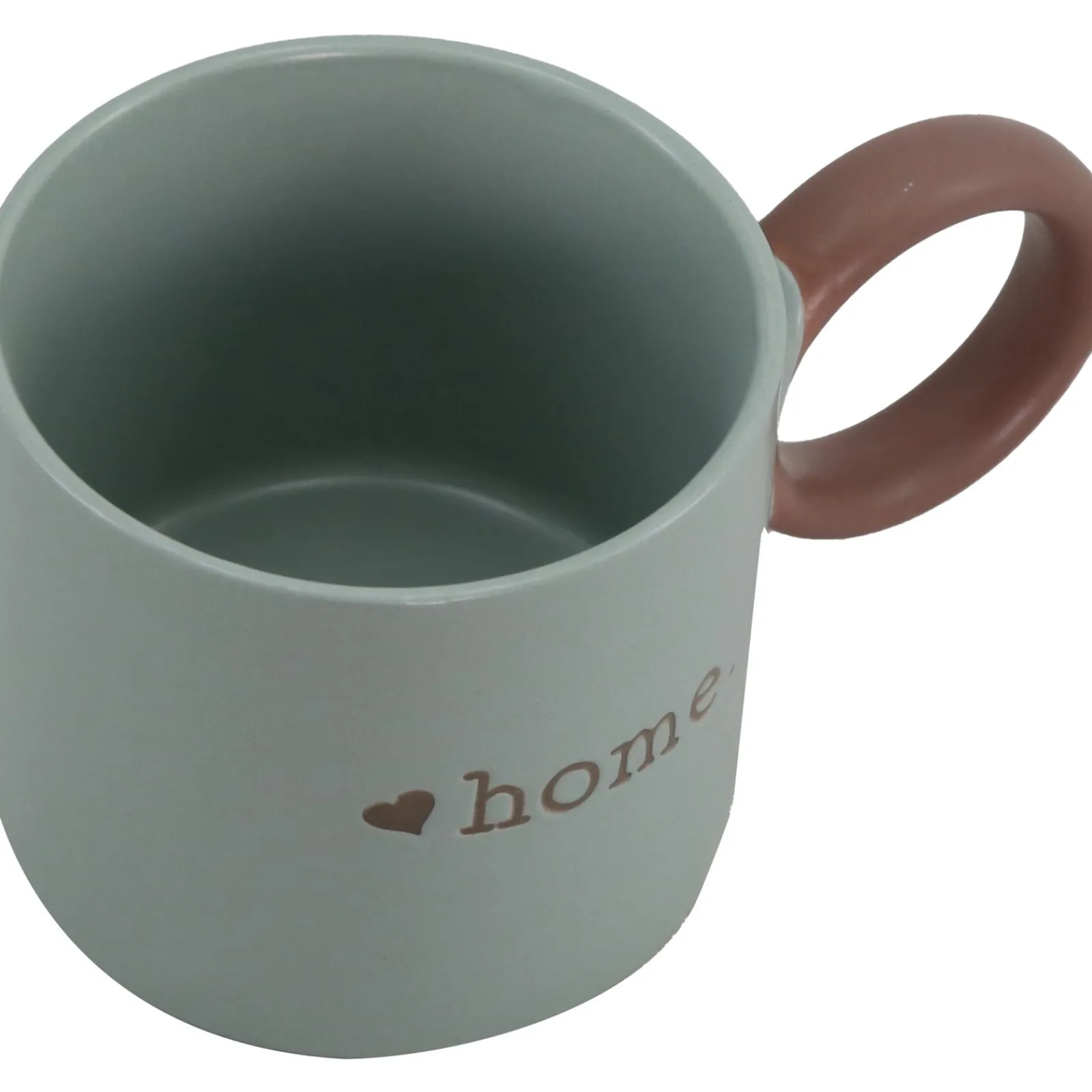 Kasa Caneca Azul Home com Asa Castanha