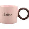 Clearance Kasa Caneca Rosa Hello com Asa Castanha