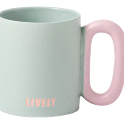 Kasa Caneca Verde com Asa Rosa Lively