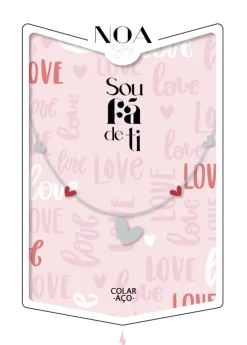 Discount Lovely Story Colar Aço Prateado - Sou Fã De Ti
