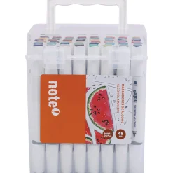 Note! Conjunto 48 Marcadores Ponta Dupla Base Álcool
