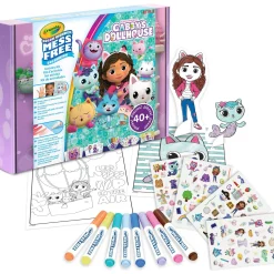 New Gabby'S Conjunto de Colorir Páginas + Marcador + Sticker