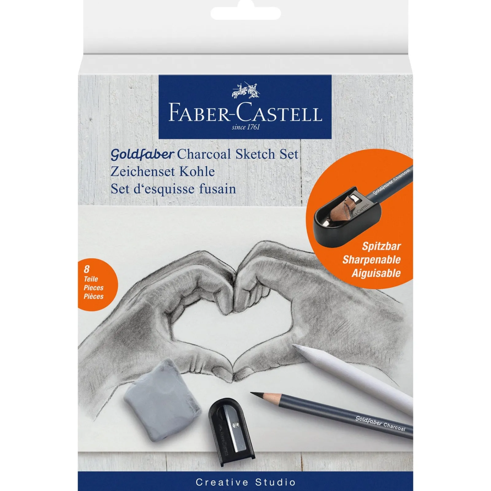 Sale Faber Castell Conjunto Esboço Carvão Esfuminho + 5 Lápis + Afia + Borracha