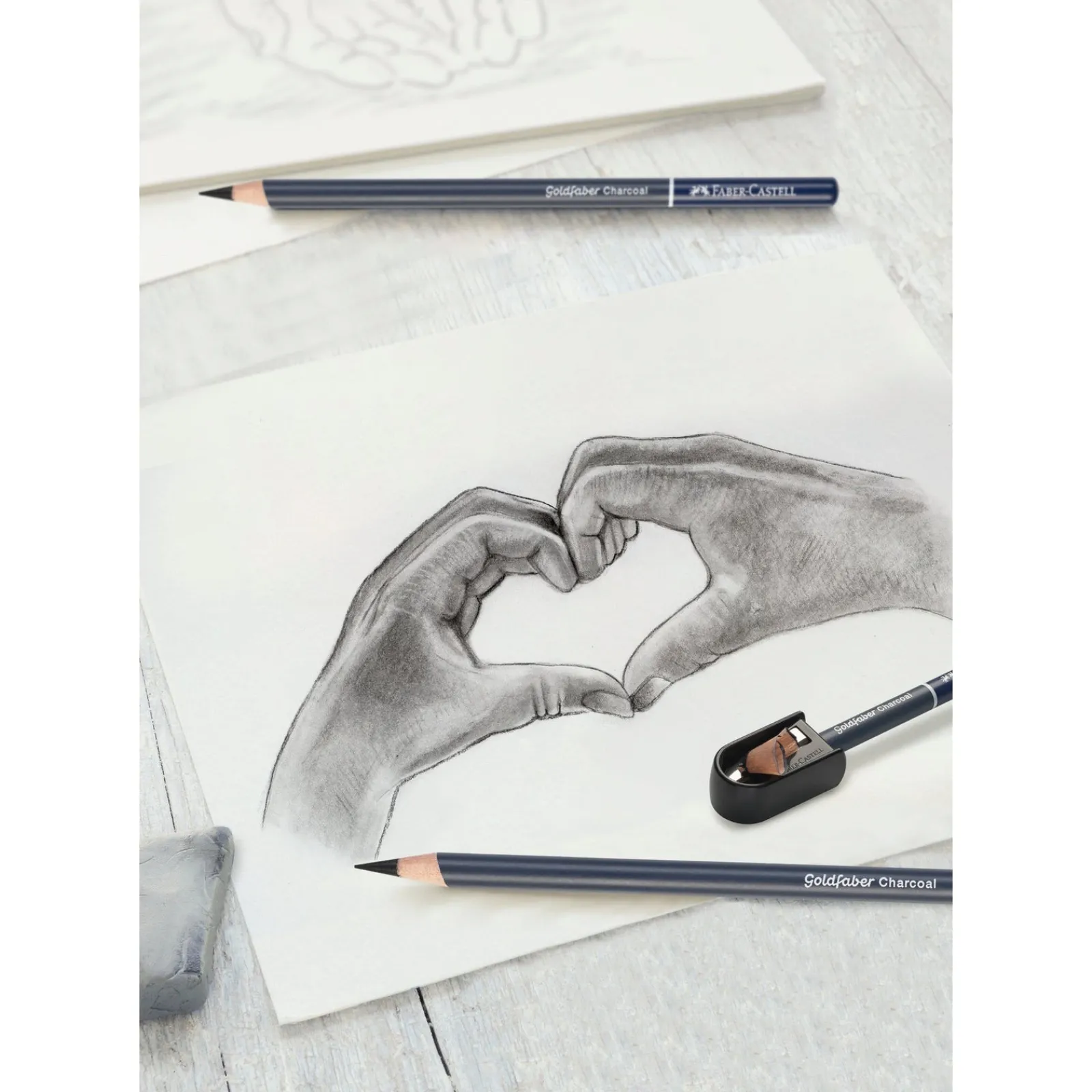 Sale Faber Castell Conjunto Esboço Carvão Esfuminho + 5 Lápis + Afia + Borracha