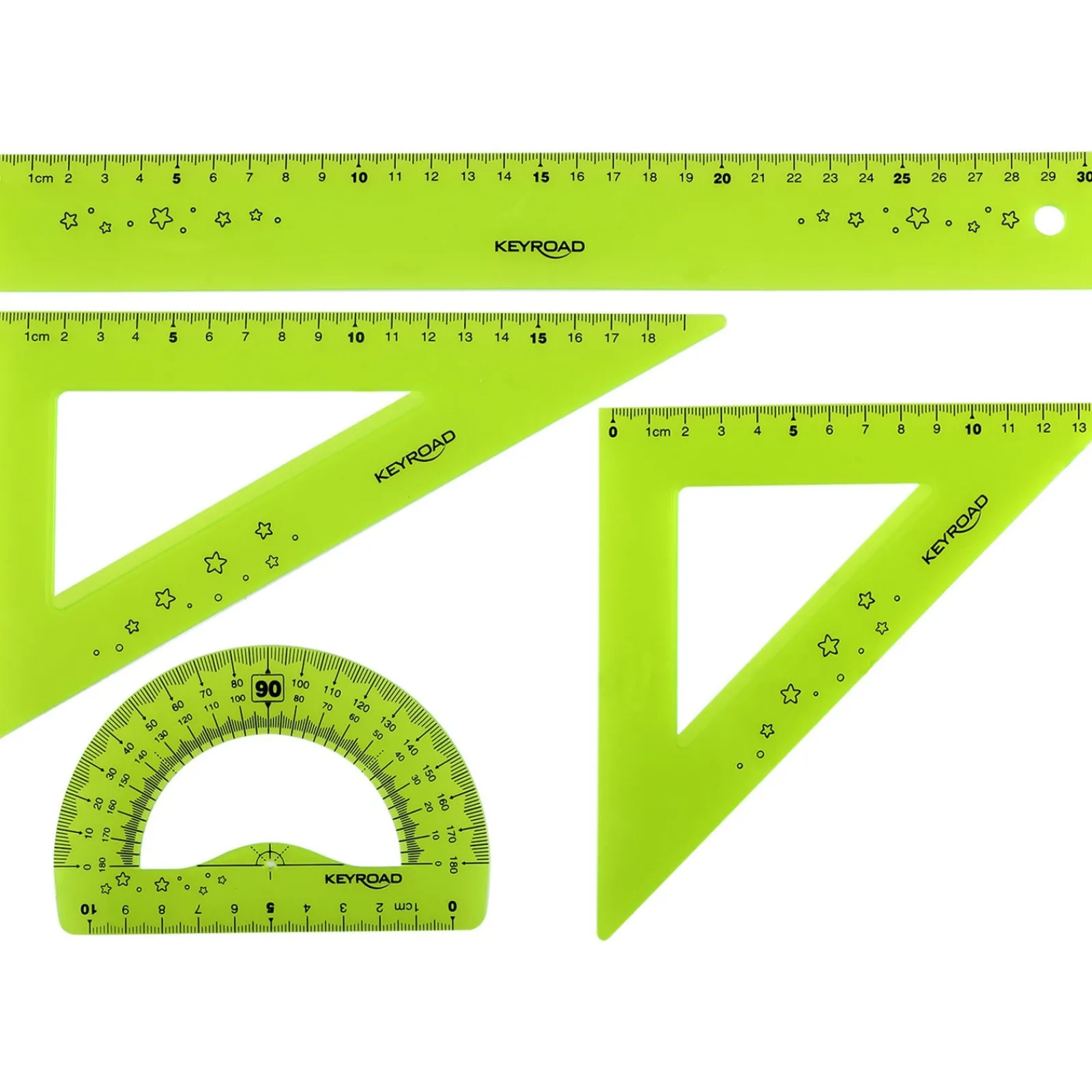 Note! Conjunto Flex Régua 30cm + Esquadro + Transferidor