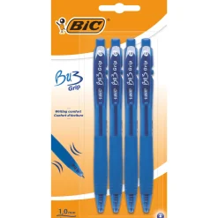 Bic Esferógrafica Bu3 Com Grip Azul 4 Unidades