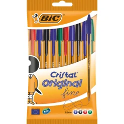 Hot Bic Esferografica Cristal Fine 10 Unidades Sortidas