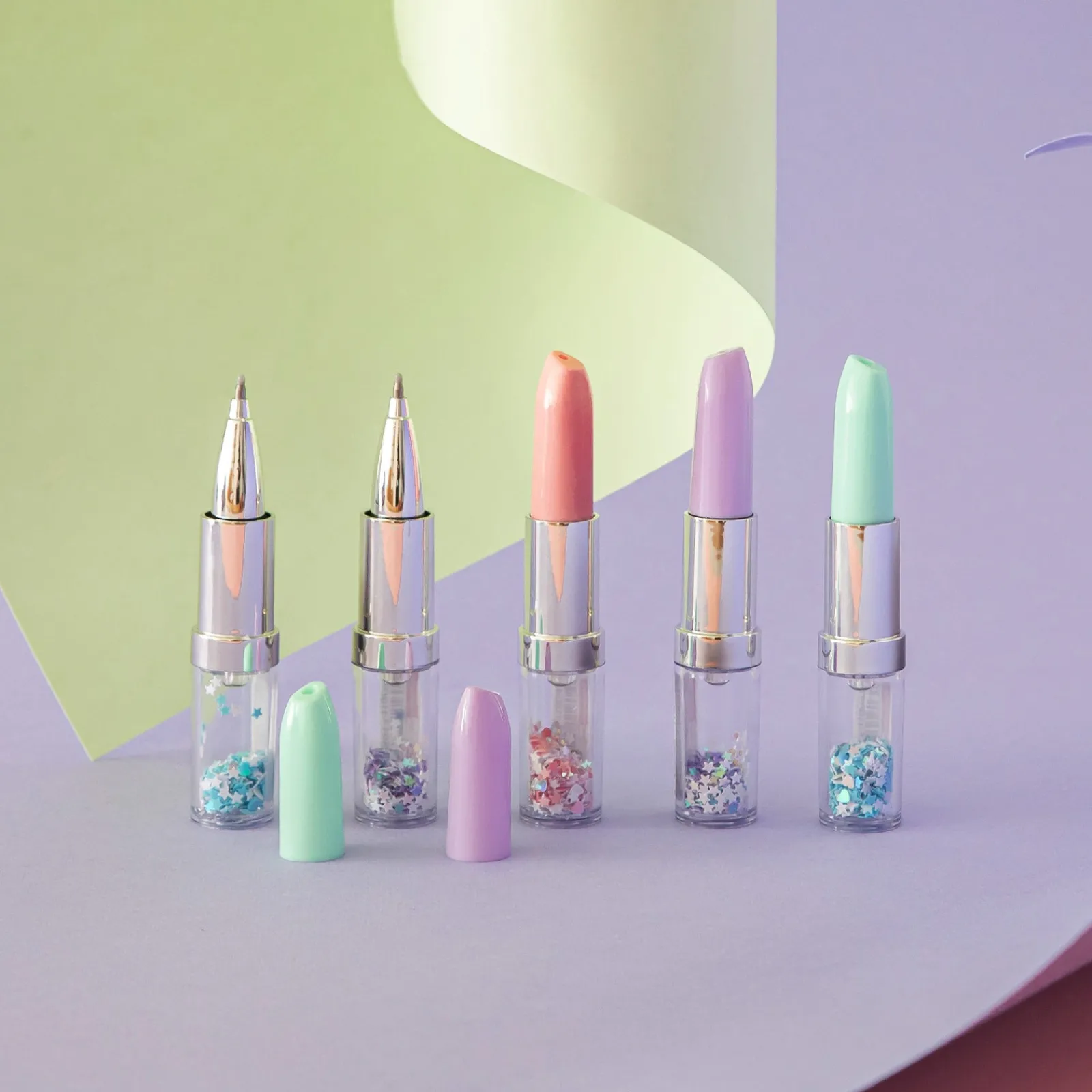 Best Apli Esferográfica Baton Glitter Menta B2Fun