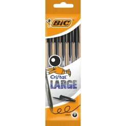 Bic Esferográfica Cristal Preto Large 5 unidades