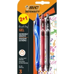 Sale Bic Esferográfica Gel-ocity Quick Dry de Tinta Gel Azul, Preta e Vermelha
