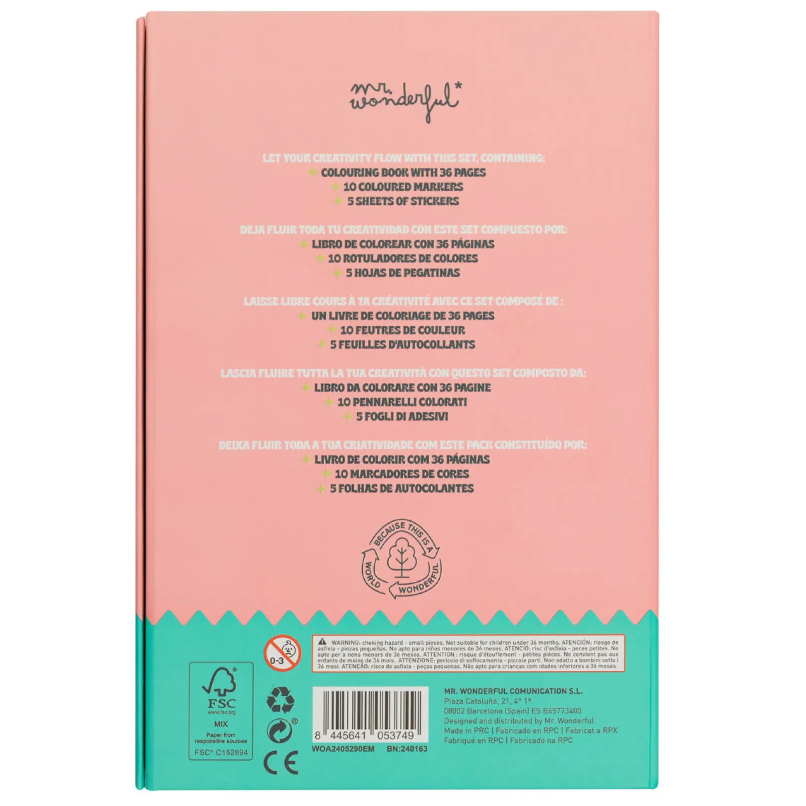 Clearance Mr. Wonderful Kit Colorir - Colour & Have Fun