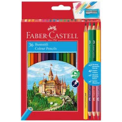 New Faber Castell Lápis Cor 36 unidades + Oferta 3 Lápis Bicolor & Afia