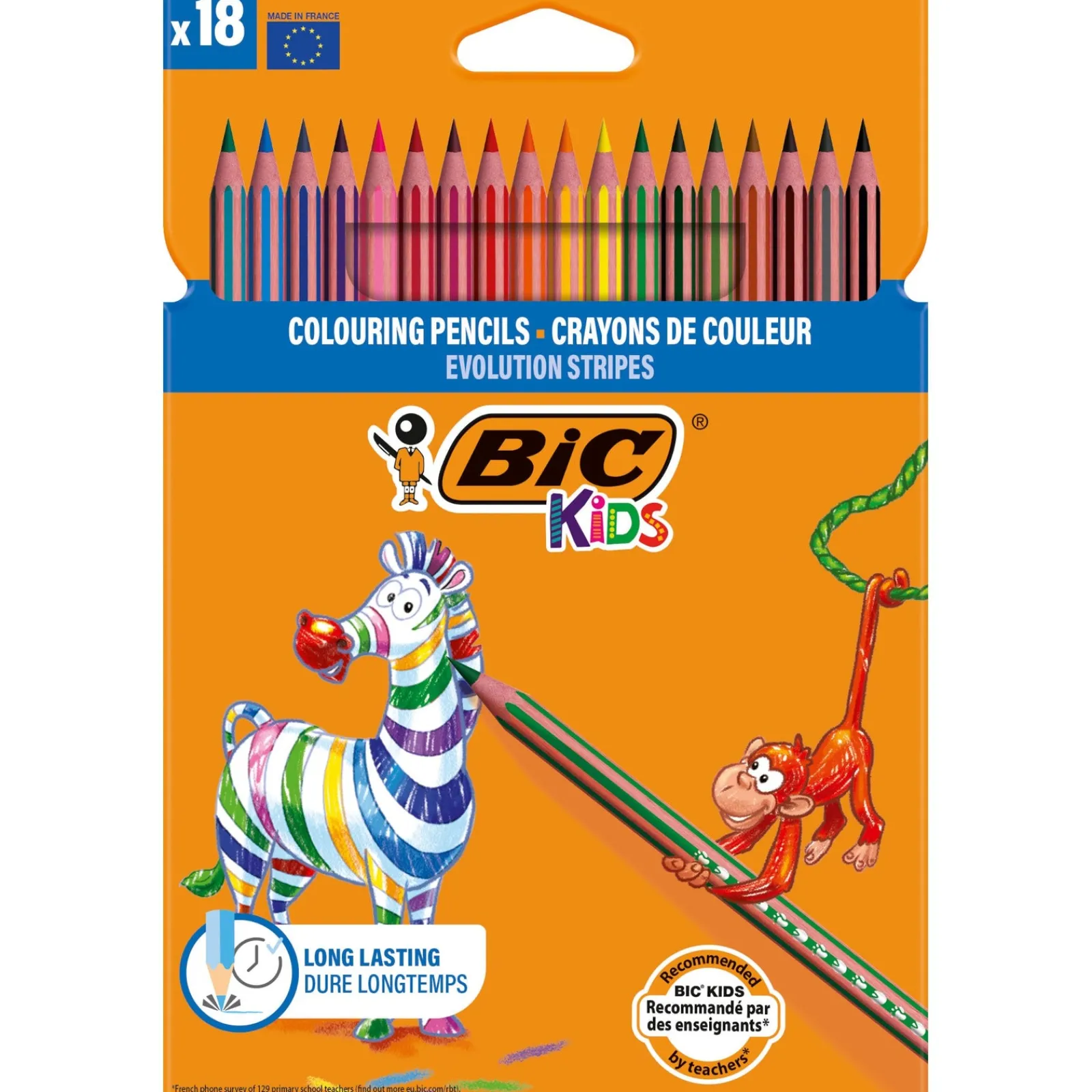 Bic Lápis Cor Kids Evolution Stripes 18 Unidades