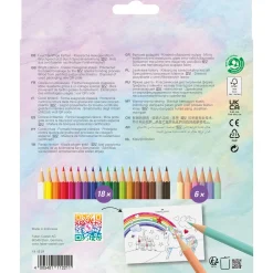 Faber Castell Lápis Cor Hexagono Unicórnio 18 Unidades + 6 Unidades Oferta