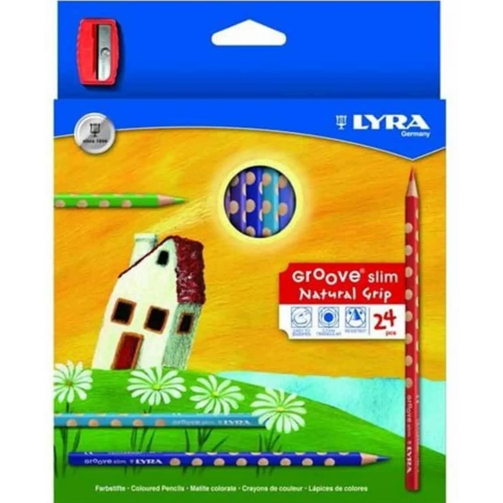 Lyra Lápis Cor Slim+Afia Para Esquerdinos 24 Unidades