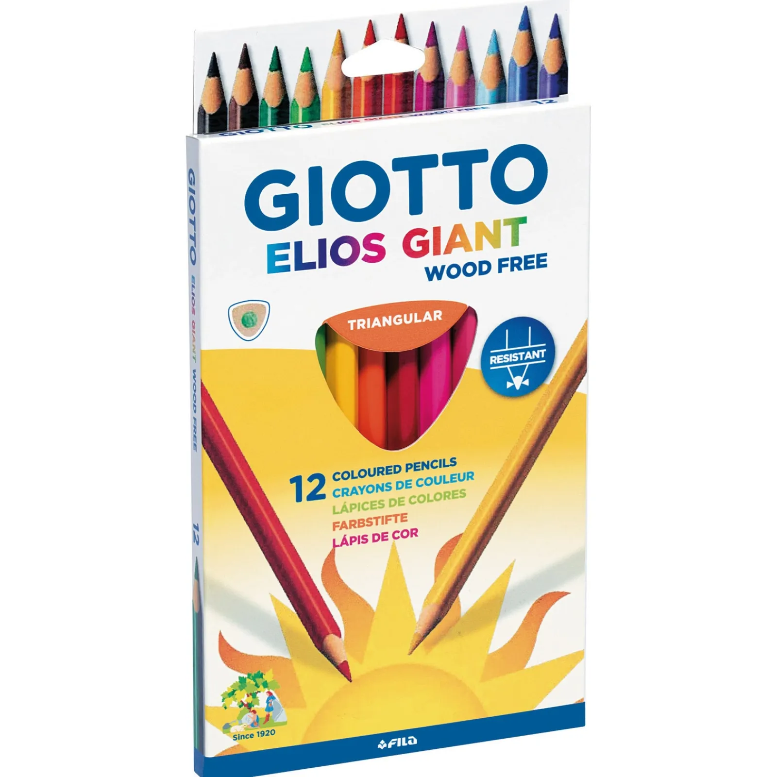 Giotto Lápis de Cor Triangular Elios Giant 12 Unidades
