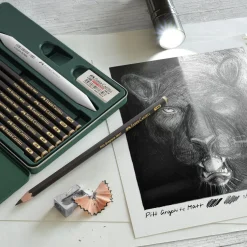 Faber Castell Lápis Grafite Pitt Matt Caixa Metal 8 unidades