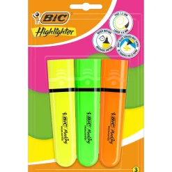 Bic Marcador Fluor Flat Sortido Neon 3 Unidades