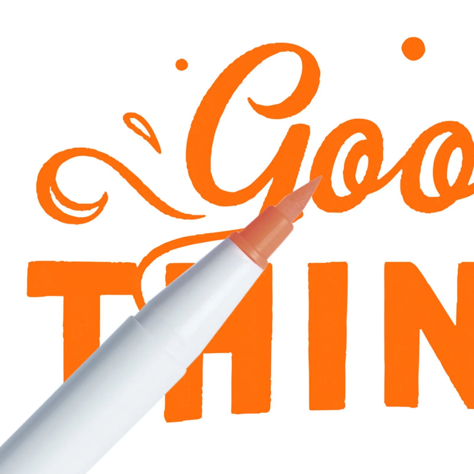 New Newpen Marcador Ginza Pro Brush Pen Laranja Vulcão