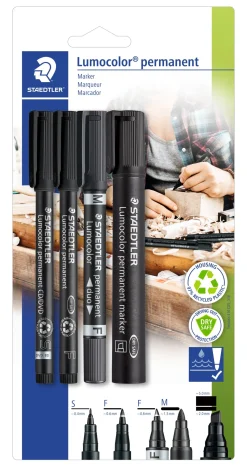 New Staedtler Marcador Permanente de Tinta Preta