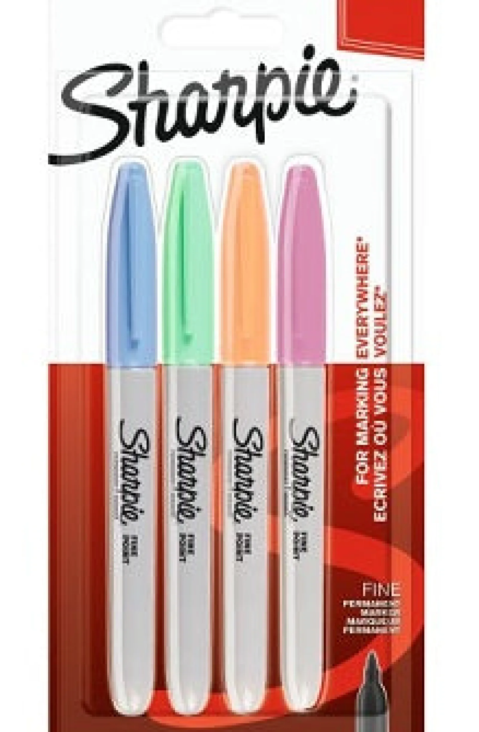 Sharpie Marcador Permanente Fine Pastel 4 unidades