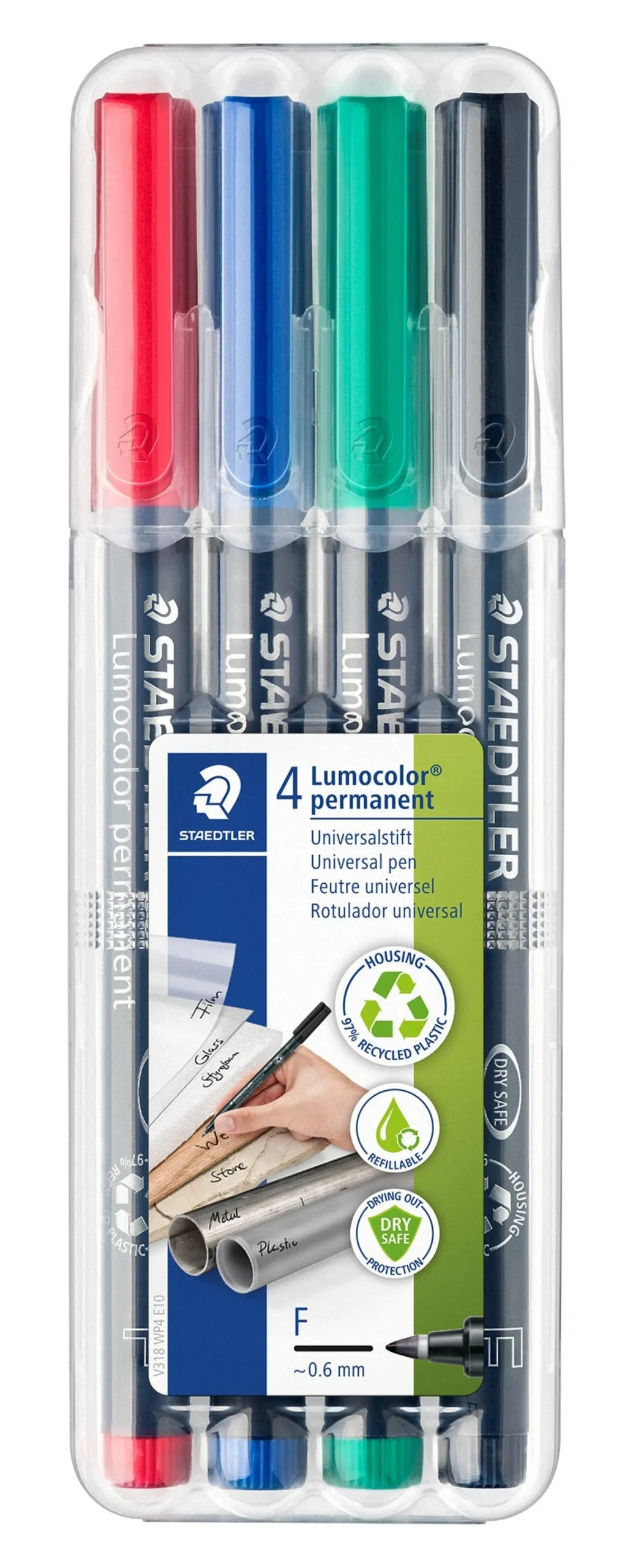 Clearance Staedtler Marcador Permanente Fino com 4 Cores