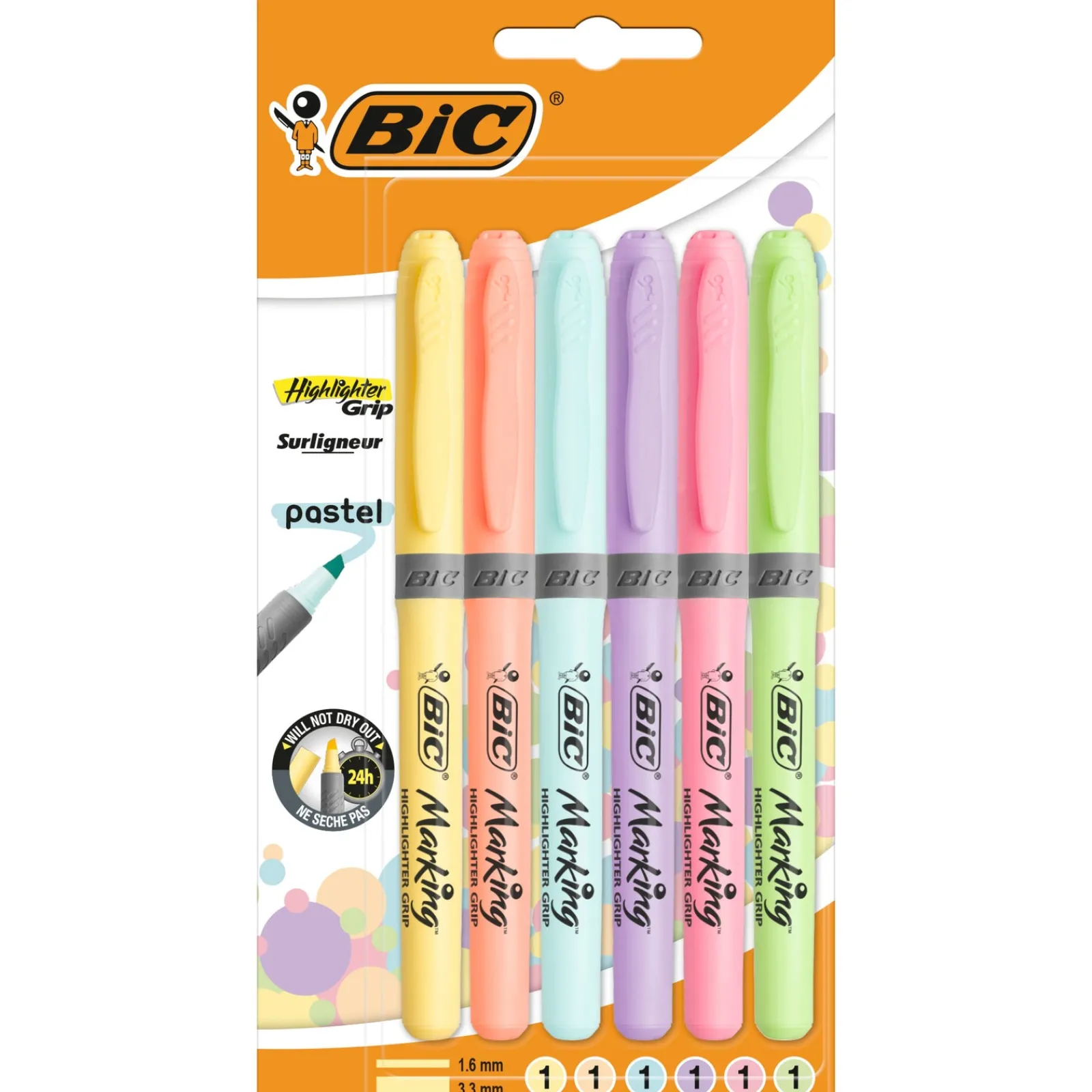 Bic Marcadores Pastel 6 unidades