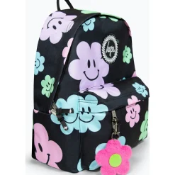 Hype Mochila Badge Black Happy Flowers