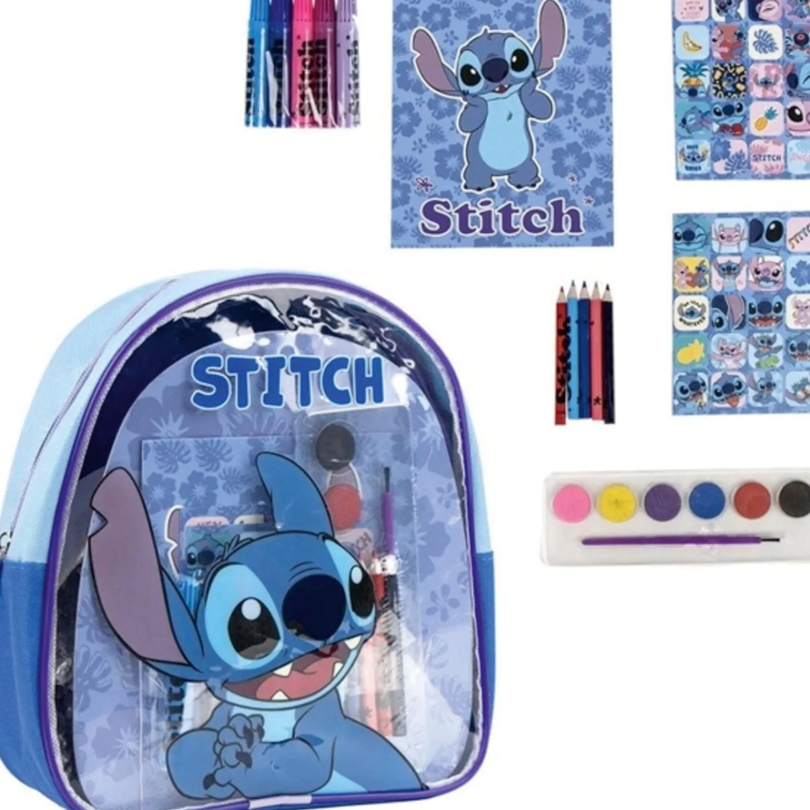Stitch Mochila com Conjunto de Colorir
