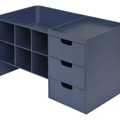 Litem Organizador Secretária Com Gavetas Azul