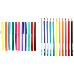 Sale Note! Pack 12 Marcadores + 12 Lápis Cor