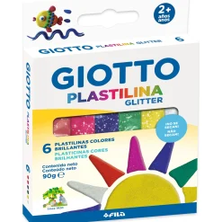 Giotto Plasticina Cores Glitter 6X15G