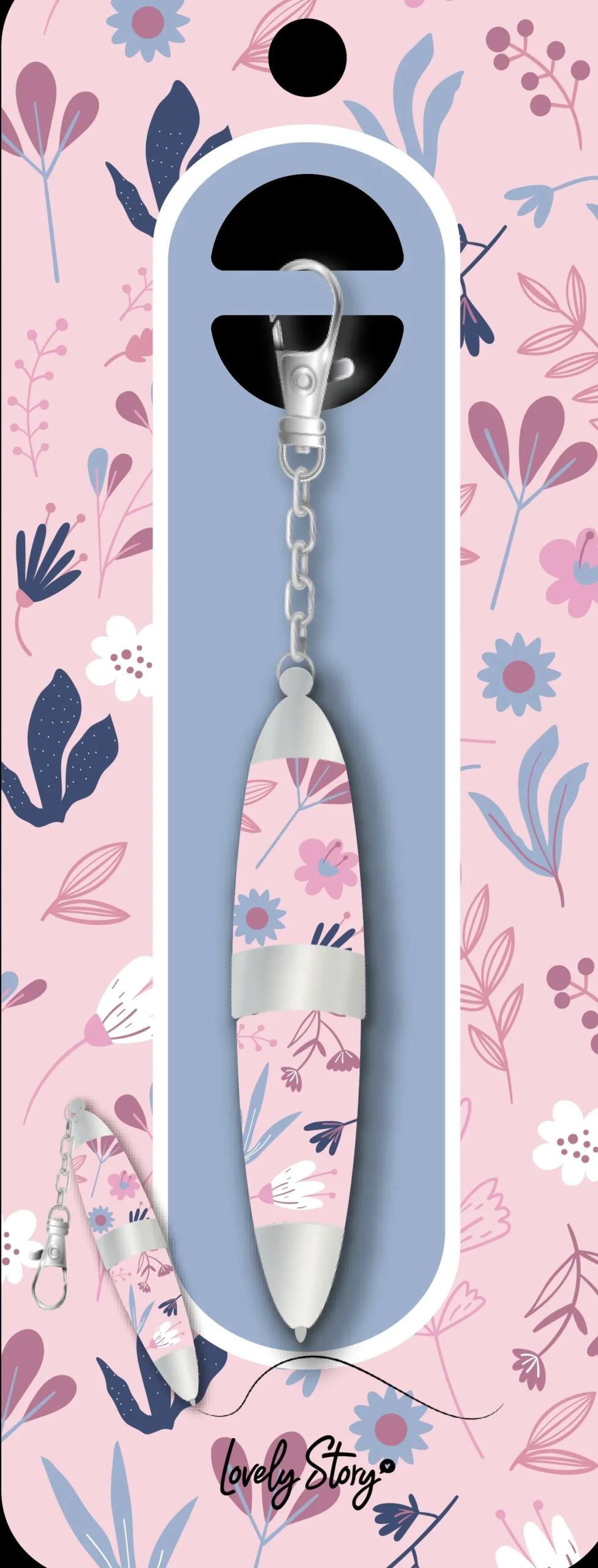 Lovely Story Porta-Chaves Caneta - Pink Bloom