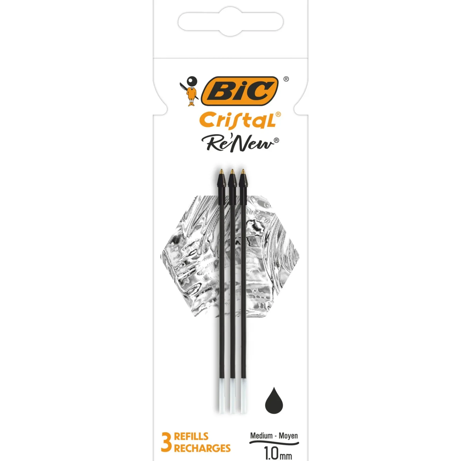 Best Bic Recargas Para Esferográfica Cristal Re'New Preto 3Unidades