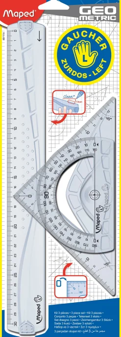 Discount Maped Régua, Esquadro e Transferidor para Esquerdinos