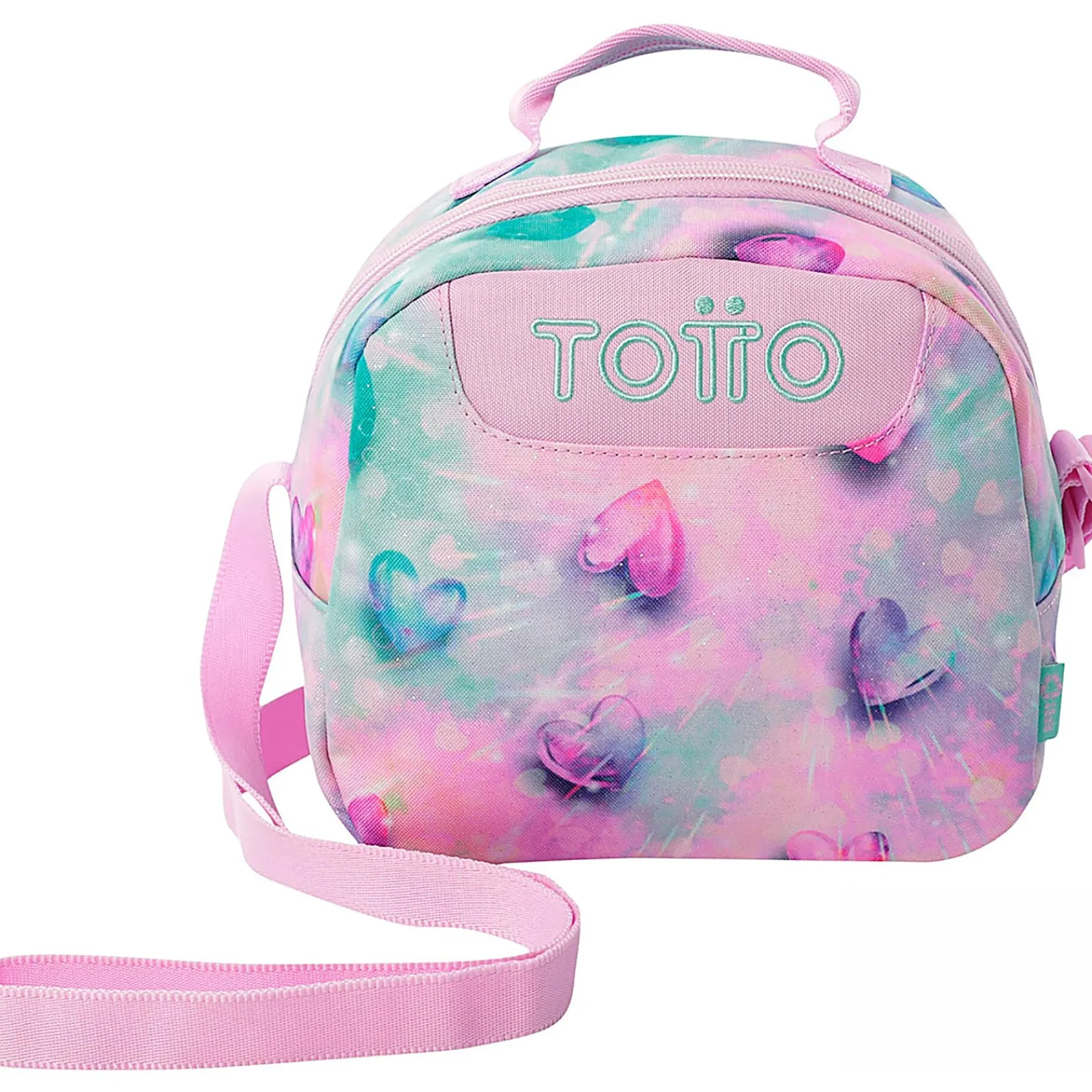 Totto Saco Lanche Corações Glitter