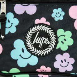 New Hype Saco Lanche Happy Flowers Preto